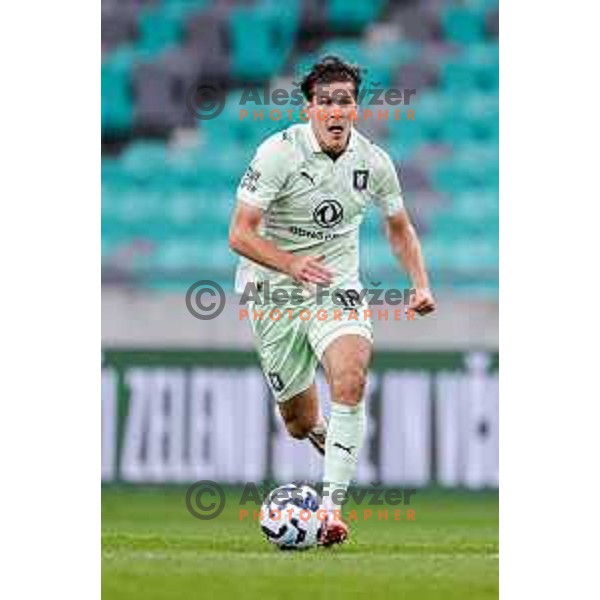Marko Brest in action during Slovenian basketball SuperCup between Cedevita Olimpija and Krka in Polzela, Slovenia on September 24, 2025