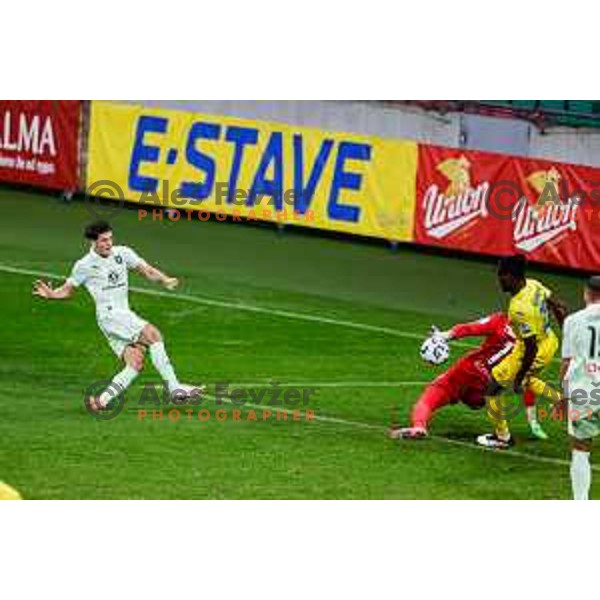 Marko Brest in action during Slovenian basketball SuperCup between Cedevita Olimpija and Krka in Polzela, Slovenia on September 24, 2025