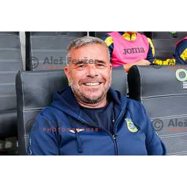 Tonci Zlogar, head coach of Domzale during Slovenian basketball SuperCup between Cedevita Olimpija and Krka in Polzela, Slovenia on September 24, 2025