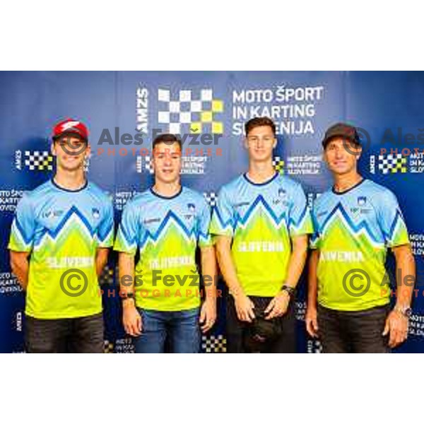 Tim Gajser, Jaka Peklaj, Jan Pancar and team leader Saso Kragelj at AMZS press conference before departure to Motocross Nations Cup 2025 in Ljubljana, Slovenia on September 25, 2025