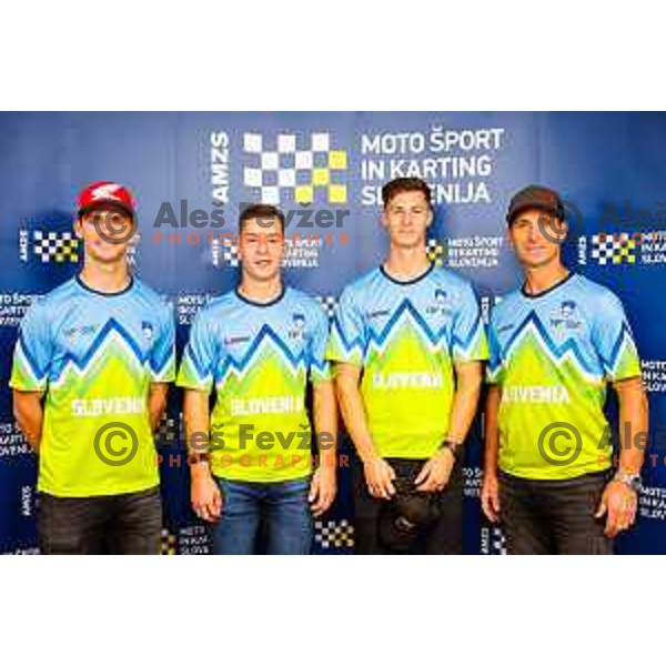 Tim Gajser, Jaka Peklaj, Jan Pancar and team leader Saso Kragelj at AMZS press conference before departure to Motocross Nations Cup 2025 in Ljubljana, Slovenia on September 25, 2025