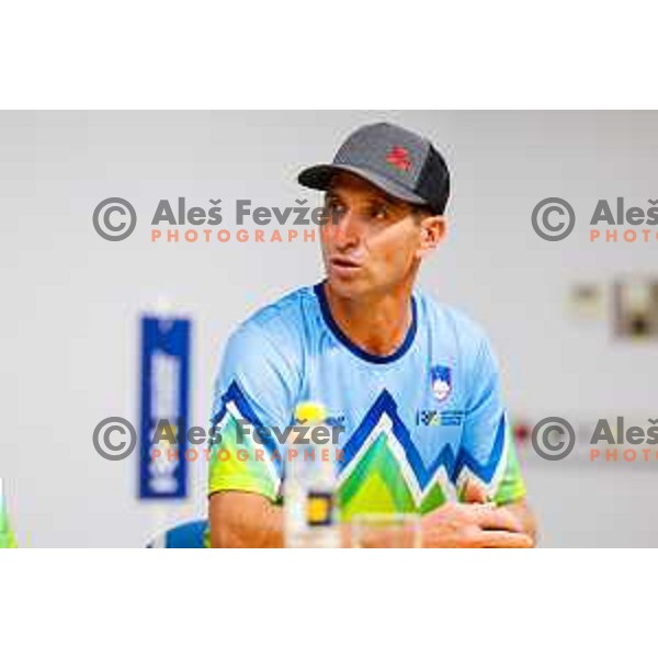 Saso Kragelj at AMZS press conference before Motocross Nations Cup 2025 in Ljubljana, Slovenia on September 25, 2025