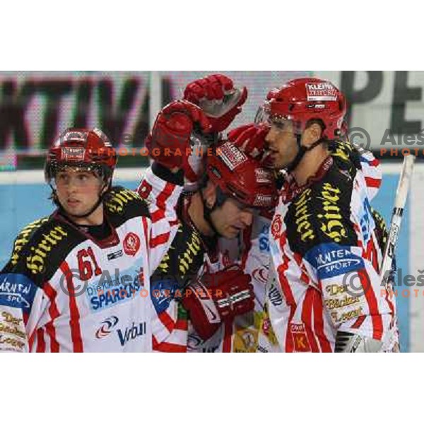 Kac players at ice hockey match Tilia Olimpija- KAC in EBEL league, played in Hala Tivoli, Ljubljana, Slovenia 31.10.2008 