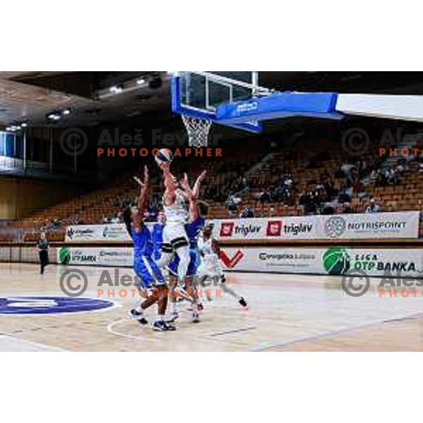 of Ilirija in action during OTP Bank League 2025/2026 basketball match between Ilirija and Terme Olimia Podcetrtek in Tivoli Hall, Ljubljana, Slovenia on September 26, 2025