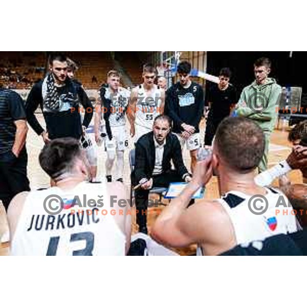 of Ilirija in action during OTP Bank League 2025/2026 basketball match between Ilirija and Terme Olimia Podcetrtek in Tivoli Hall, Ljubljana, Slovenia on September 26, 2025