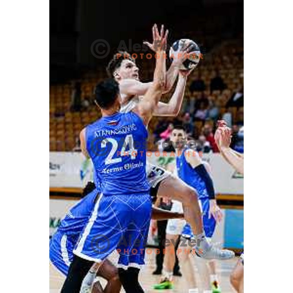 of Ilirija in action during OTP Bank League 2025/2026 basketball match between Ilirija and Terme Olimia Podcetrtek in Tivoli Hall, Ljubljana, Slovenia on September 26, 2025