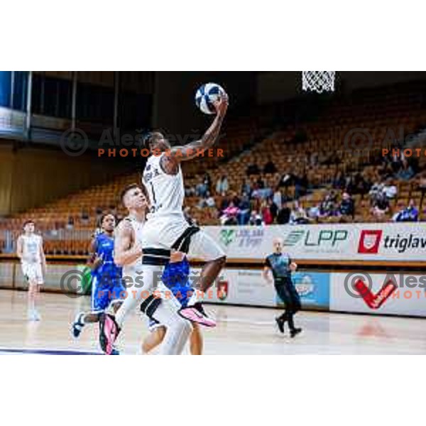 of Ilirija in action during OTP Bank League 2025/2026 basketball match between Ilirija and Terme Olimia Podcetrtek in Tivoli Hall, Ljubljana, Slovenia on September 26, 2025
