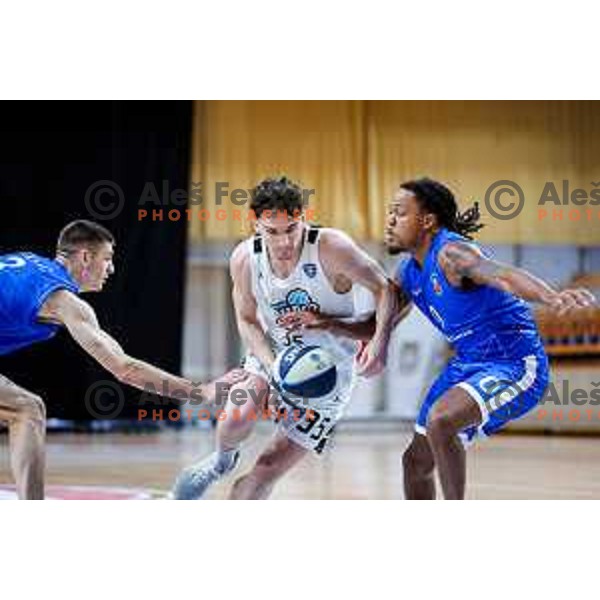 Luka Kures of Ilirija in action during OTP Bank League 2025/2026 basketball match between Ilirija and Terme Olimia Podcetrtek in Tivoli Hall, Ljubljana, Slovenia on September 26, 2025