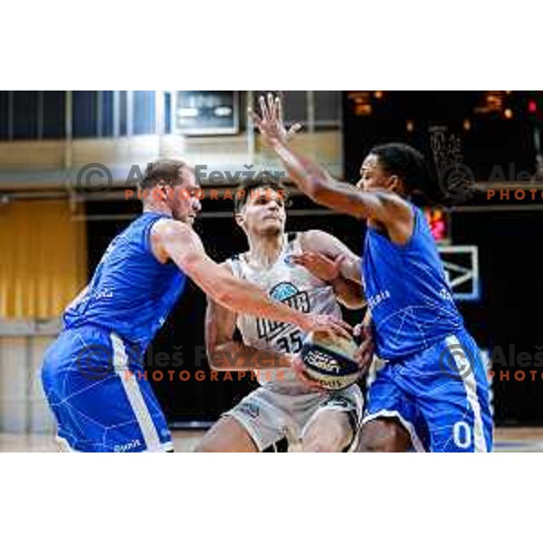 Luka Kures of Ilirija in action during OTP Bank League 2025/2026 basketball match between Ilirija and Terme Olimia Podcetrtek in Tivoli Hall, Ljubljana, Slovenia on September 26, 2025