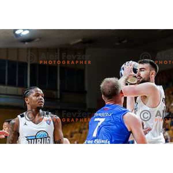 Robert Jurkovic of Ilirija in action during OTP Bank League 2025/2026 basketball match between Ilirija and Terme Olimia Podcetrtek in Tivoli Hall, Ljubljana, Slovenia on September 26, 2025