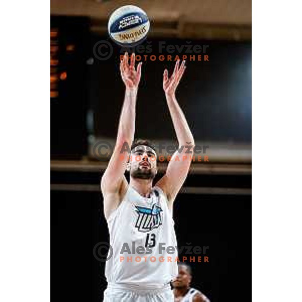 Robert Jurkovic of Ilirija in action during OTP Bank League 2025/2026 basketball match between Ilirija and Terme Olimia Podcetrtek in Tivoli Hall, Ljubljana, Slovenia on September 26, 2025