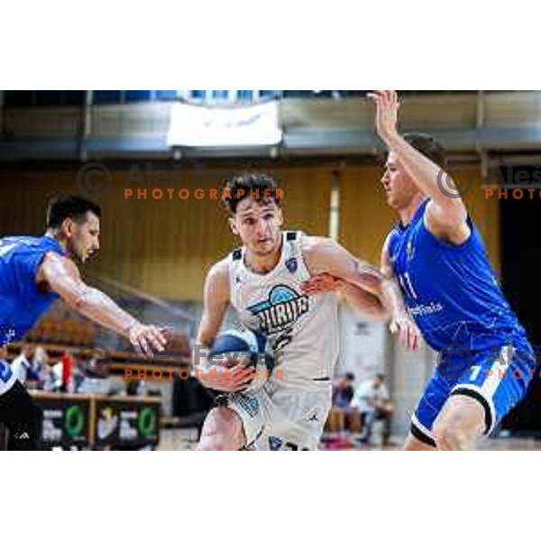 Luka Kures of Ilirija in action during OTP Bank League 2025/2026 basketball match between Ilirija and Terme Olimia Podcetrtek in Tivoli Hall, Ljubljana, Slovenia on September 26, 2025