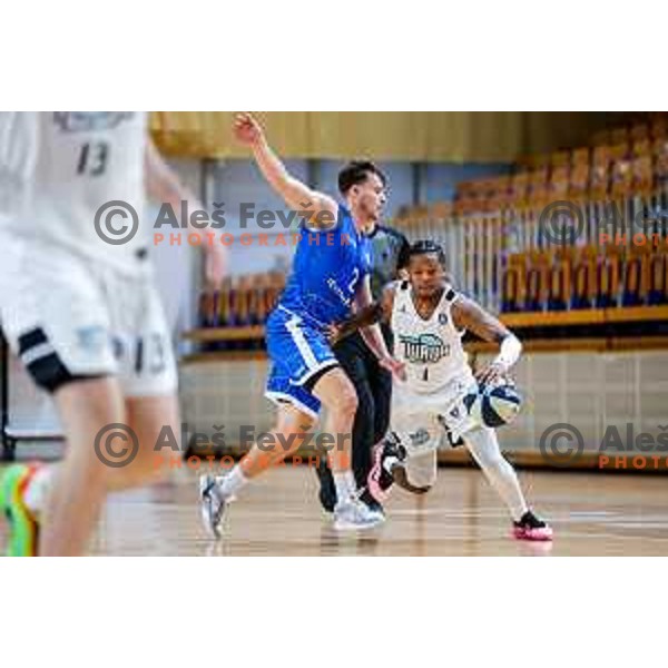 of Ilirija in action during OTP Bank League 2025/2026 basketball match between Ilirija and Terme Olimia Podcetrtek in Tivoli Hall, Ljubljana, Slovenia on September 26, 2025