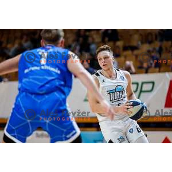 of Ilirija in action during OTP Bank League 2025/2026 basketball match between Ilirija and Terme Olimia Podcetrtek in Tivoli Hall, Ljubljana, Slovenia on September 26, 2025