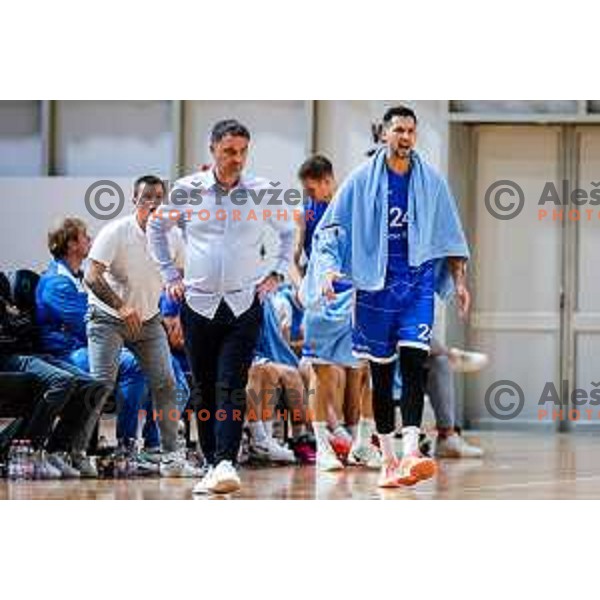 of Ilirija in action during OTP Bank League 2025/2026 basketball match between Ilirija and Terme Olimia Podcetrtek in Tivoli Hall, Ljubljana, Slovenia on September 26, 2025