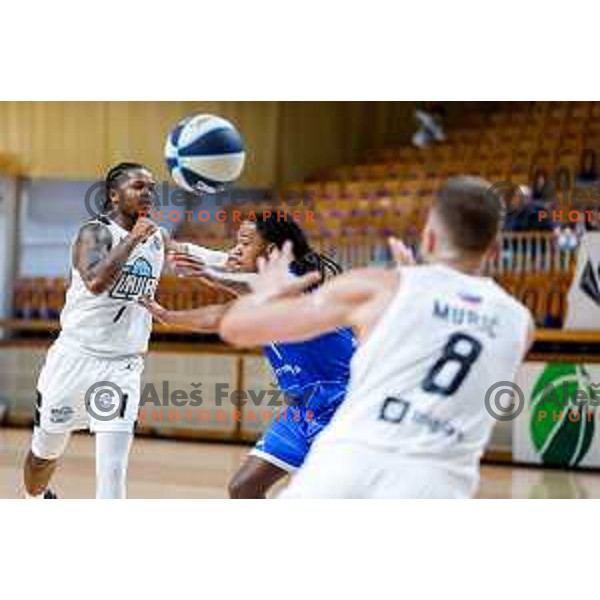 of Ilirija in action during OTP Bank League 2025/2026 basketball match between Ilirija and Terme Olimia Podcetrtek in Tivoli Hall, Ljubljana, Slovenia on September 26, 2025