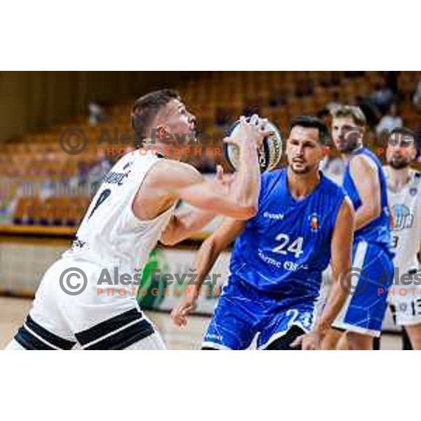 of Ilirija in action during OTP Bank League 2025/2026 basketball match between Ilirija and Terme Olimia Podcetrtek in Tivoli Hall, Ljubljana, Slovenia on September 26, 2025