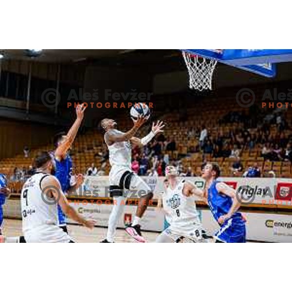 of Ilirija in action during OTP Bank League 2025/2026 basketball match between Ilirija and Terme Olimia Podcetrtek in Tivoli Hall, Ljubljana, Slovenia on September 26, 2025