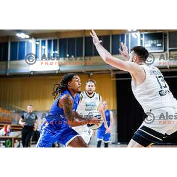 of Ilirija in action during OTP Bank League 2025/2026 basketball match between Ilirija and Terme Olimia Podcetrtek in Tivoli Hall, Ljubljana, Slovenia on September 26, 2025