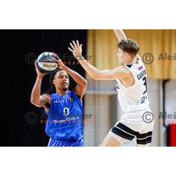 of Ilirija in action during OTP Bank League 2025/2026 basketball match between Ilirija and Terme Olimia Podcetrtek in Tivoli Hall, Ljubljana, Slovenia on September 26, 2025