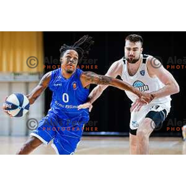 of Ilirija in action during OTP Bank League 2025/2026 basketball match between Ilirija and Terme Olimia Podcetrtek in Tivoli Hall, Ljubljana, Slovenia on September 26, 2025