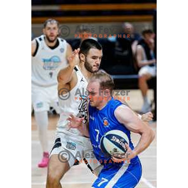 of Ilirija in action during OTP Bank League 2025/2026 basketball match between Ilirija and Terme Olimia Podcetrtek in Tivoli Hall, Ljubljana, Slovenia on September 26, 2025