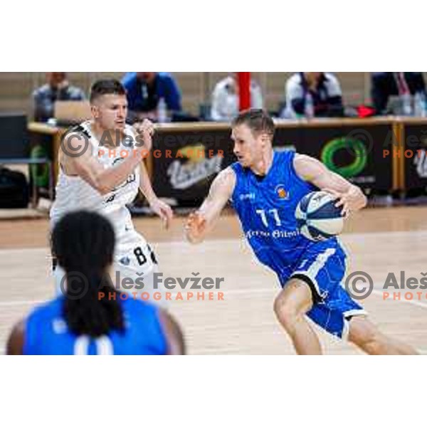 of Ilirija in action during OTP Bank League 2025/2026 basketball match between Ilirija and Terme Olimia Podcetrtek in Tivoli Hall, Ljubljana, Slovenia on September 26, 2025