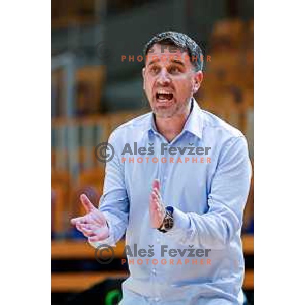 of Ilirija in action during OTP Bank League 2025/2026 basketball match between Ilirija and Terme Olimia Podcetrtek in Tivoli Hall, Ljubljana, Slovenia on September 26, 2025