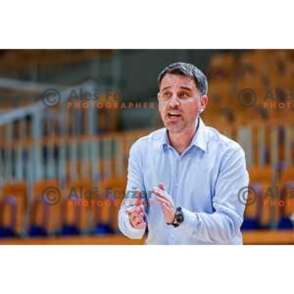 of Ilirija in action during OTP Bank League 2025/2026 basketball match between Ilirija and Terme Olimia Podcetrtek in Tivoli Hall, Ljubljana, Slovenia on September 26, 2025