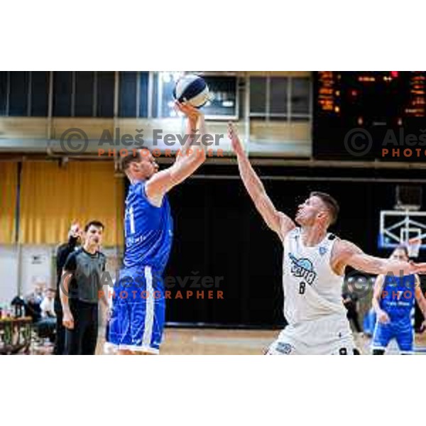 of Ilirija in action during OTP Bank League 2025/2026 basketball match between Ilirija and Terme Olimia Podcetrtek in Tivoli Hall, Ljubljana, Slovenia on September 26, 2025