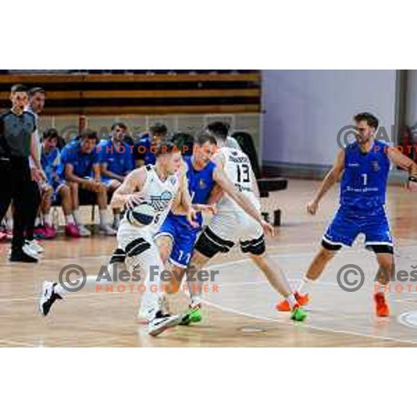 of Ilirija in action during OTP Bank League 2025/2026 basketball match between Ilirija and Terme Olimia Podcetrtek in Tivoli Hall, Ljubljana, Slovenia on September 26, 2025