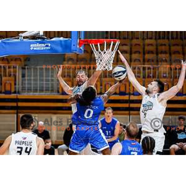 of Ilirija in action during OTP Bank League 2025/2026 basketball match between Ilirija and Terme Olimia Podcetrtek in Tivoli Hall, Ljubljana, Slovenia on September 26, 2025