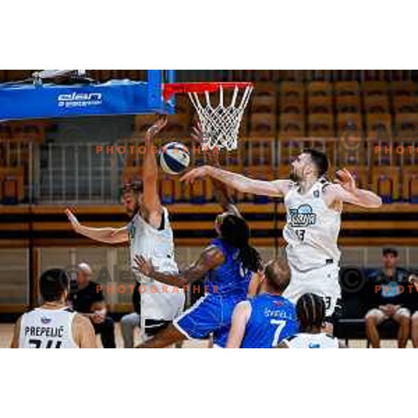 of Ilirija in action during OTP Bank League 2025/2026 basketball match between Ilirija and Terme Olimia Podcetrtek in Tivoli Hall, Ljubljana, Slovenia on September 26, 2025