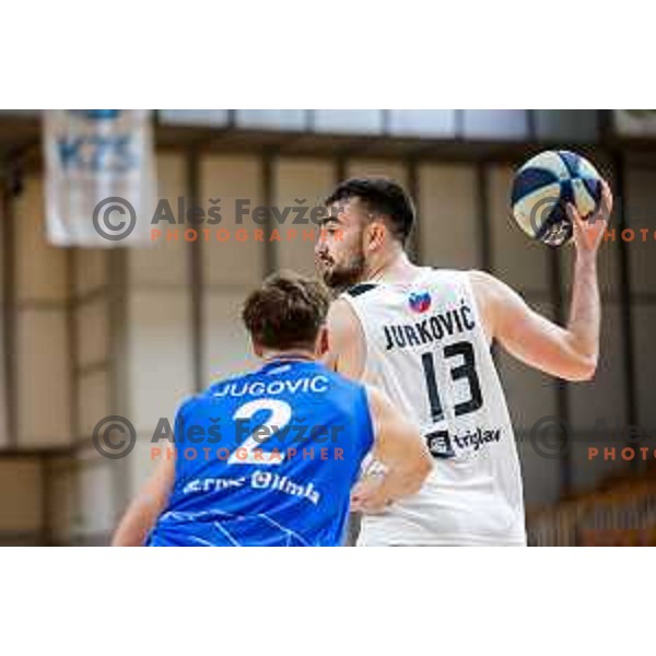 of Ilirija in action during OTP Bank League 2025/2026 basketball match between Ilirija and Terme Olimia Podcetrtek in Tivoli Hall, Ljubljana, Slovenia on September 26, 2025