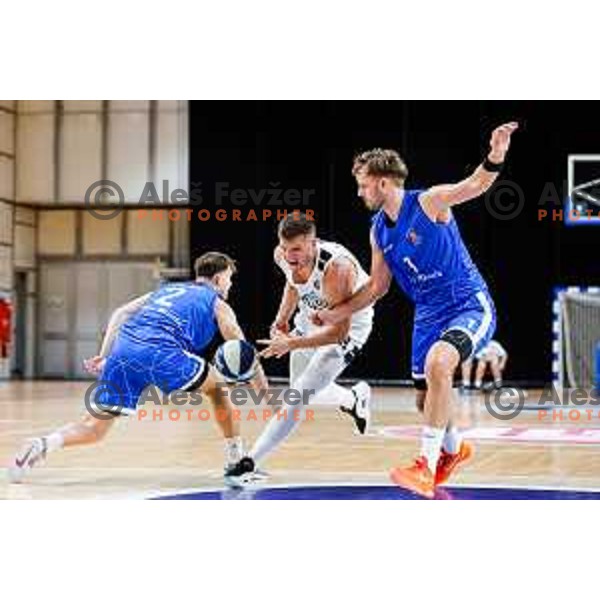 of Ilirija in action during OTP Bank League 2025/2026 basketball match between Ilirija and Terme Olimia Podcetrtek in Tivoli Hall, Ljubljana, Slovenia on September 26, 2025