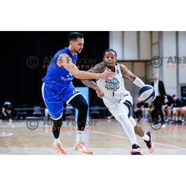 of Ilirija in action during OTP Bank League 2025/2026 basketball match between Ilirija and Terme Olimia Podcetrtek in Tivoli Hall, Ljubljana, Slovenia on September 26, 2025