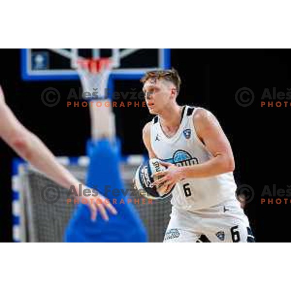 of Ilirija in action during OTP Bank League 2025/2026 basketball match between Ilirija and Terme Olimia Podcetrtek in Tivoli Hall, Ljubljana, Slovenia on September 26, 2025