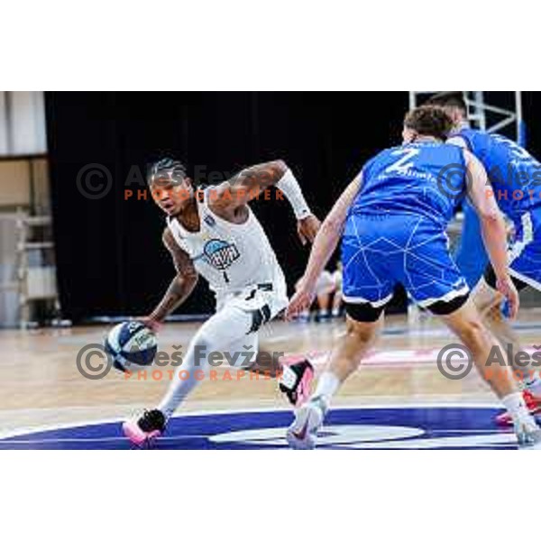 of Ilirija in action during OTP Bank League 2025/2026 basketball match between Ilirija and Terme Olimia Podcetrtek in Tivoli Hall, Ljubljana, Slovenia on September 26, 2025