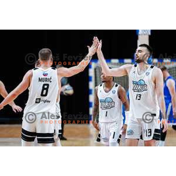 of Ilirija in action during OTP Bank League 2025/2026 basketball match between Ilirija and Terme Olimia Podcetrtek in Tivoli Hall, Ljubljana, Slovenia on September 26, 2025