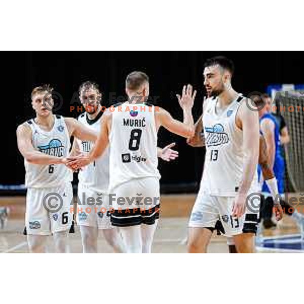 of Ilirija in action during OTP Bank League 2025/2026 basketball match between Ilirija and Terme Olimia Podcetrtek in Tivoli Hall, Ljubljana, Slovenia on September 26, 2025