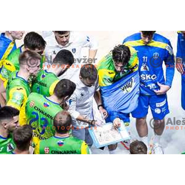 in action during 1.NLB handball match between RK Celje Pivovarna Lasko and LL Grosist Slovan in Dvorana Zlatorog, Celje, Slovenia on September 26, 2025. Photo: Jure Banfi