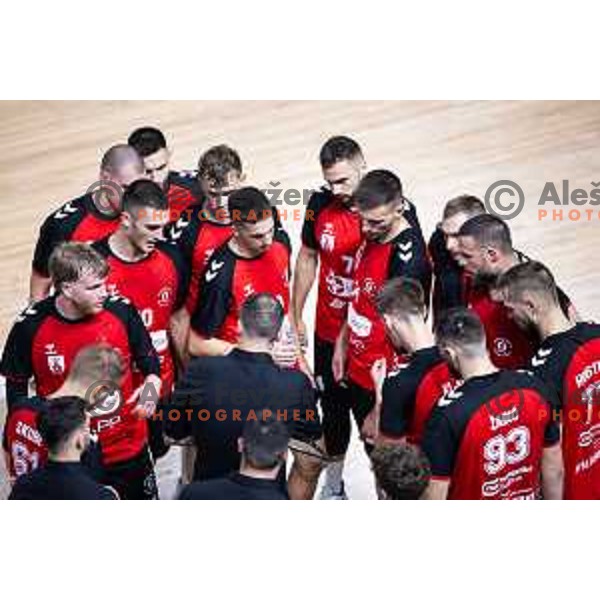 Uros Zorman, head coach of LL Grosist Slovan during 1.NLB handball match between RK Celje Pivovarna Lasko and LL Grosist Slovan in Dvorana Zlatorog, Celje, Slovenia on September 26, 2025. Photo: Jure Banfi