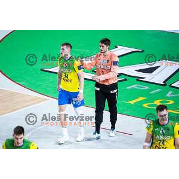 in action during 1.NLB handball match between RK Celje Pivovarna Lasko and LL Grosist Slovan in Dvorana Zlatorog, Celje, Slovenia on September 26, 2025. Photo: Jure Banfi