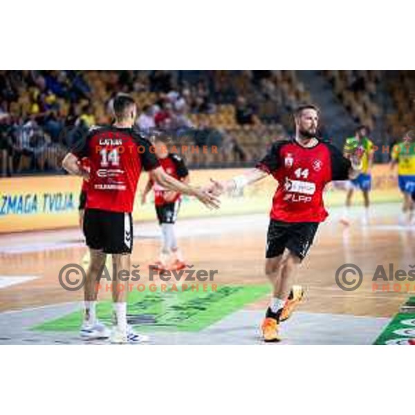 Ilija Brozovic in action during 1.NLB handball match between RK Celje Pivovarna Lasko and LL Grosist Slovan in Dvorana Zlatorog, Celje, Slovenia on September 26, 2025. Photo: Jure Banfi
