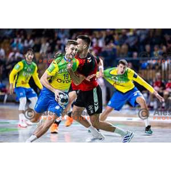 Mai Marguc in action during 1.NLB handball match between RK Celje Pivovarna Lasko and LL Grosist Slovan in Dvorana Zlatorog, Celje, Slovenia on September 26, 2025. Photo: Jure Banfi