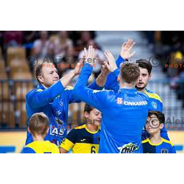 Ziga Mlakar in action during 1.NLB handball match between RK Celje Pivovarna Lasko and LL Grosist Slovan in Dvorana Zlatorog, Celje, Slovenia on September 26, 2025. Photo: Jure Banfi