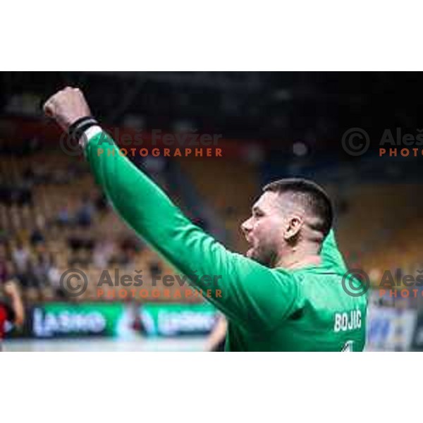 Nebojsa Bojic in action during 1.NLB handball match between RK Celje Pivovarna Lasko and LL Grosist Slovan in Dvorana Zlatorog, Celje, Slovenia on September 26, 2025. Photo: Jure Banfi