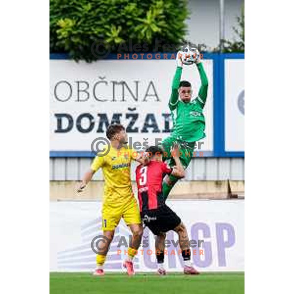 Denis Pintol in action during Prva liga Telemach 2025/2026 football match between Domzale and Primorje in Domzale, Slovenia on September 13, 2025