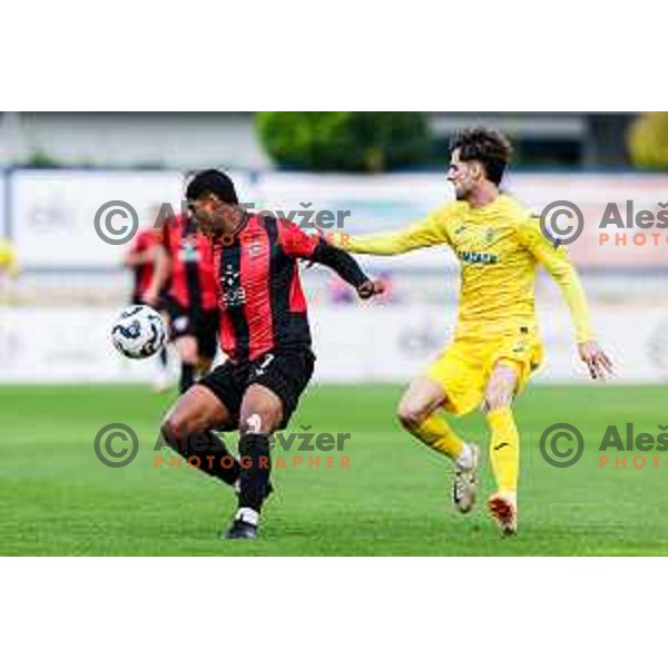 in action during Prva liga Telemach 2025/2026 football match between Domzale and Primorje in Domzale, Slovenia on September 27, 2025
