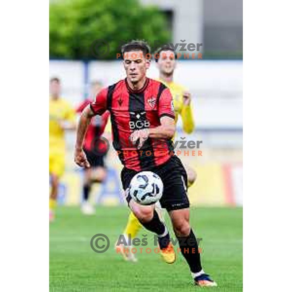 Elian Demirovic in action during Prva liga Telemach 2025/2026 football match between Domzale and Primorje in Domzale, Slovenia on September 27, 2025